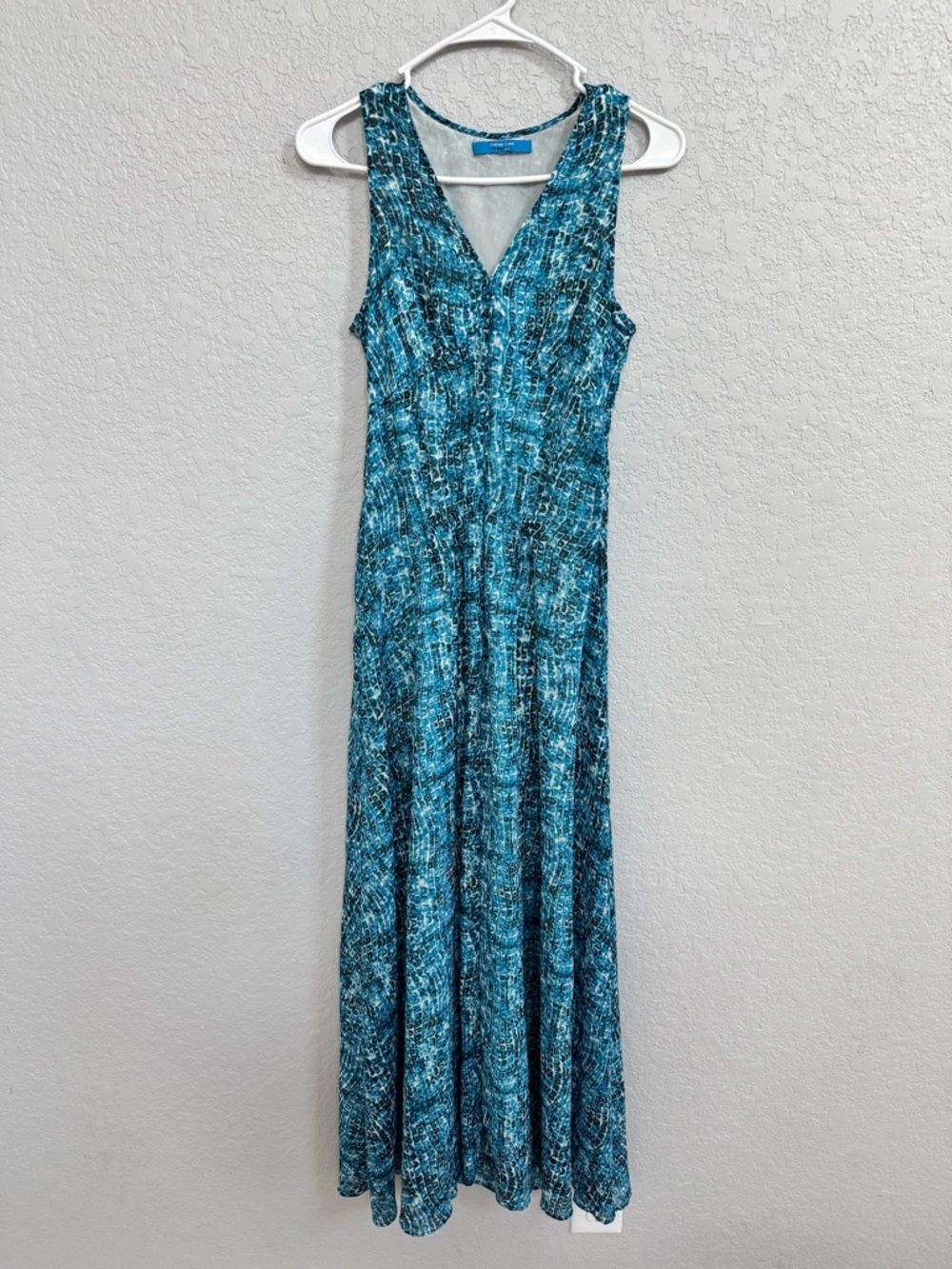 Derek Lam for Design Nation Blue "Armadillo" Print V-Neck Maxi Dress XS